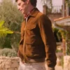 Eddie Redmayne Brown Bomber Jacket Side