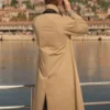 Eddie Redmayne The Day of the Jackal Beige Coat Back