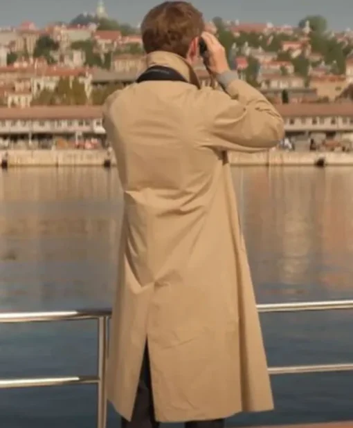 Eddie Redmayne The Day of the Jackal Beige Coat Back