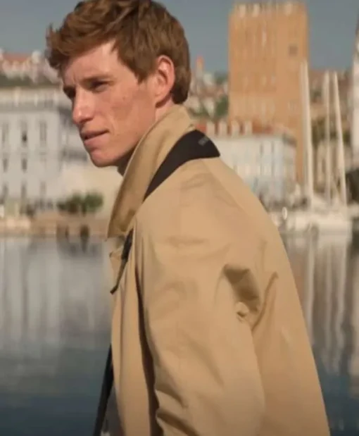 Eddie Redmayne The Day of the Jackal Beige Coat Collar