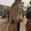 Eddie Redmayne The Day of the Jackal Beige Coat Side