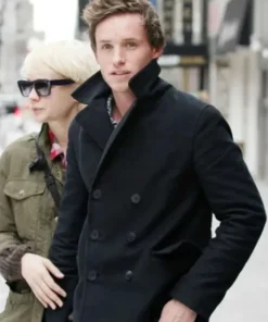 Eddie Redmayne The Day of the Jackal Black Peacoat