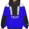 Edge Hooded Stegaro Blue And Black Jacket