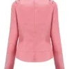 Evelyn Hot Pink Studded Leather Jacket Back