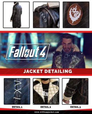 Fallout 4 Fur Collar Brown Long Leather Battle Jacket WilliamJacket Infographs