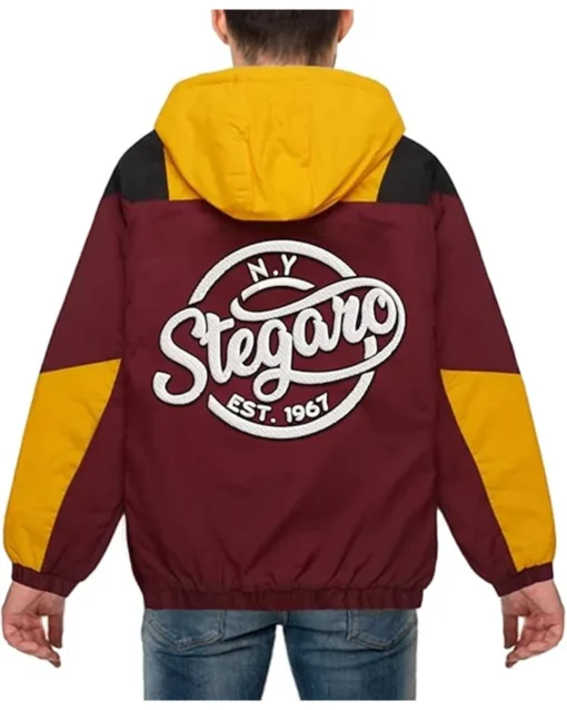 Felix Anorak Maroon And Yellow Stegaro Jacket Back