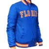 Florida Gators Blue Satin Varsity Jacket Front