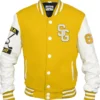 Golf Yellow And White Stegaro Varsity Jacket