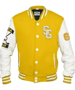 Golf Yellow And White Stegaro Varsity Jacket