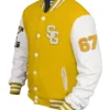 Golf Yellow And White Stegaro Varsity Wool Jacket