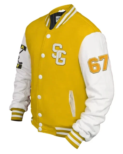 Golf Yellow And White Stegaro Varsity Wool Jacket