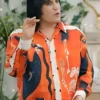 Great British Bake Off S15 Noel Fielding Orange Ramblin Shirt