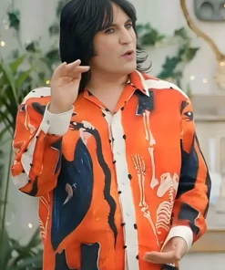 Great British Bake Off S15 Noel Fielding Orange Ramblin Shirt