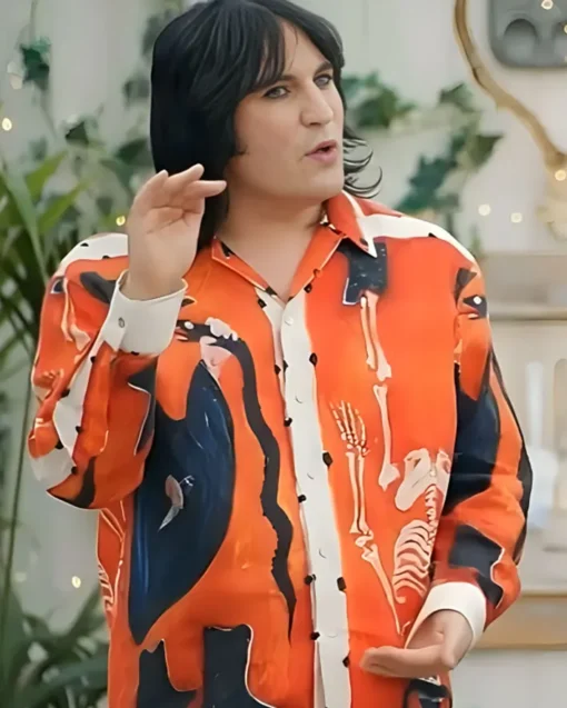 Great British Bake Off S15 Noel Fielding Orange Ramblin Shirt