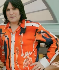 Great British Bake Off S15 Noel Fielding Orange Ramblin Shirt For Sale