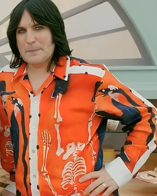 Great British Bake Off S15 Noel Fielding Orange Ramblin Shirt For Sale