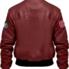 Haddy Leather Stegaro Maroon Bomber Jacket Back