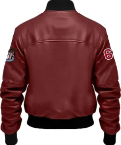 Haddy Leather Stegaro Maroon Bomber Jacket Back