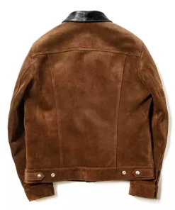 Herry Brown Suede Trucker Jacket Back