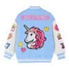 Horse Stegaro Blue And White Varsity Jacket Back