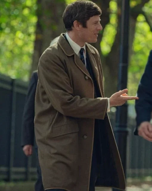 James Norton Joy Brown Cotton Coat