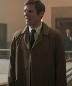 James Norton Joy Brown Cotton Coat For Men