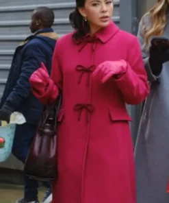 Janel Parrish Sugarplummed Pink Wool Coat