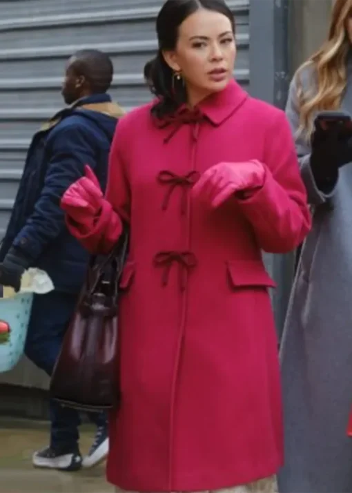 Janel Parrish Sugarplummed Pink Wool Coat