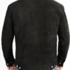 Jerry Black Suede Trucker Jacket Back