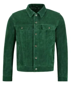 Jimmy Green Suede Trucker Jacket