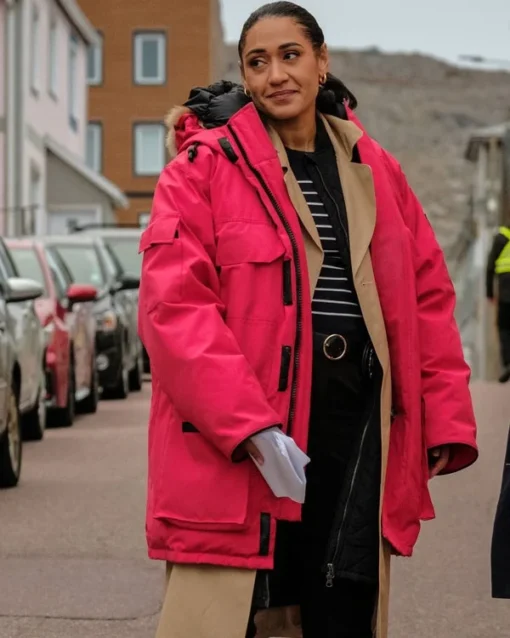 Joséphine Jobert Saint-Pierre Pink Hooded Jacket