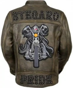 Kylan Stegaro Pride Leather Jacket Back