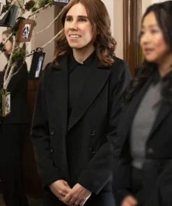 Laid S01 Zosia Mamet Black Wool Peacoat For Sale