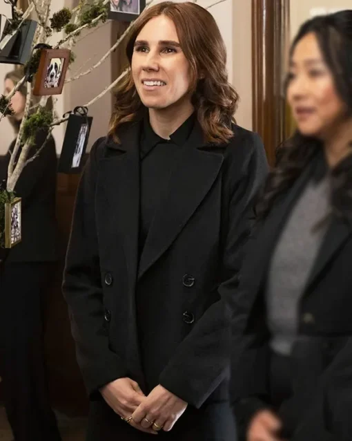 Laid S01 Zosia Mamet Black Wool Peacoat For Sale