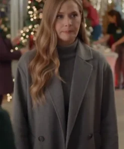 Maggie Lawson Sugarplummed Grey Wool Coat