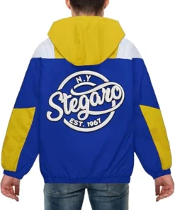 Marie Royal Blue And Yellow Anorak Stegaro Jacket Back