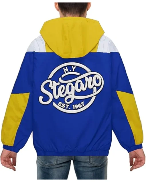 Marie Royal Blue And Yellow Anorak Stegaro Jacket Back