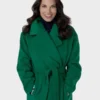 Meghan Ory Believe in Christmas Green Trench Coat