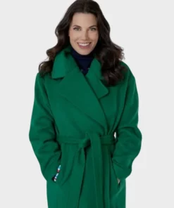 Meghan Ory Believe in Christmas Green Trench Coat