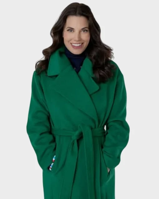 Meghan Ory Believe in Christmas Green Trench Coat