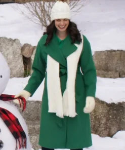 Meghan Ory Believe in Christmas Green Trench Coat For Sale