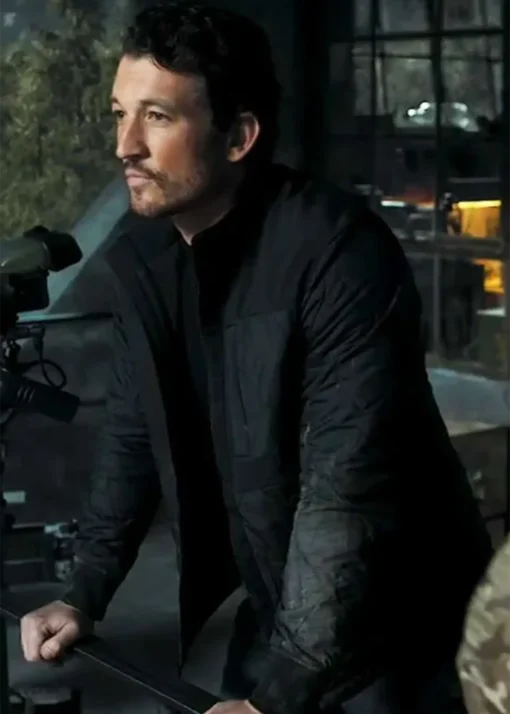 Miles Teller The Gorge Black Quilted Parachute Jacket