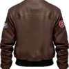 Nas Brown Stegaro Bomber Leather Jacket Back