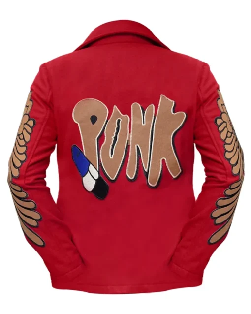 Oscar 2023 Daniel Kwan Red Punk Suit Back