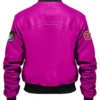 Parker Pink Stegaro Bomber Leather Jacket Back