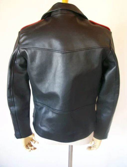 Red And Black Leather Jacket Back