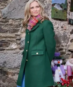 Rose Walsh Tis the Season to Be Irish Green Long Coat For Sale