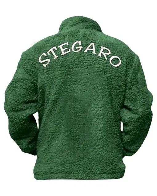 Rylee Fur Stegaro Green Jacket Back