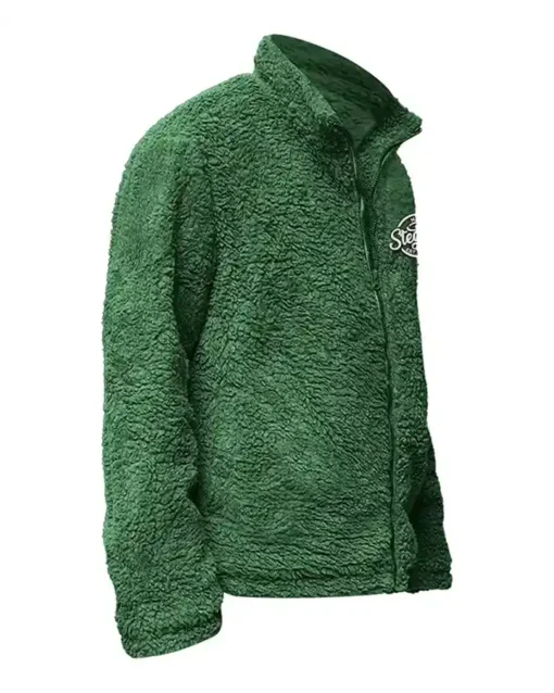 Rylee Fur Stegaro Green Jacket Side Look