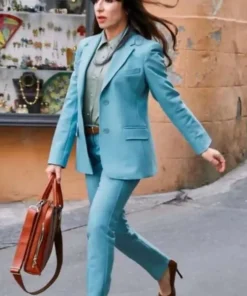 Sabrina Impacciatore The White Lotus Blue Suit